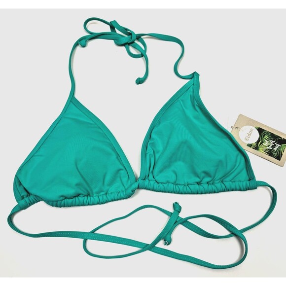 Eidon Light Green Triangle Bikini Top NWT Strappy Halter XL Padded Resort Swim - Picture 1 of 3